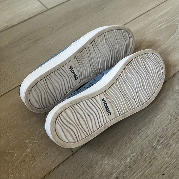 Vionic 'Midi Perf' Women's 6.5 Blue Leather Perforated Comfort Sneaker Slip On - Picture 6 of 10